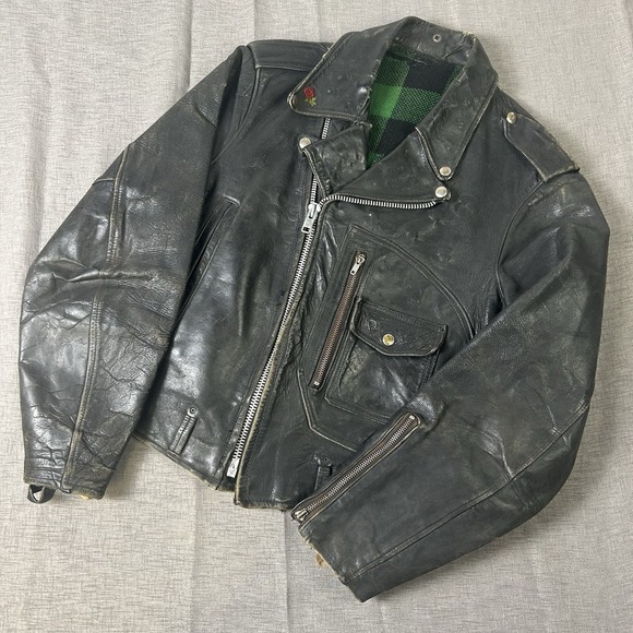 Vintage 1940s Hercules Leather Jacket Double Rider Jacket Mens